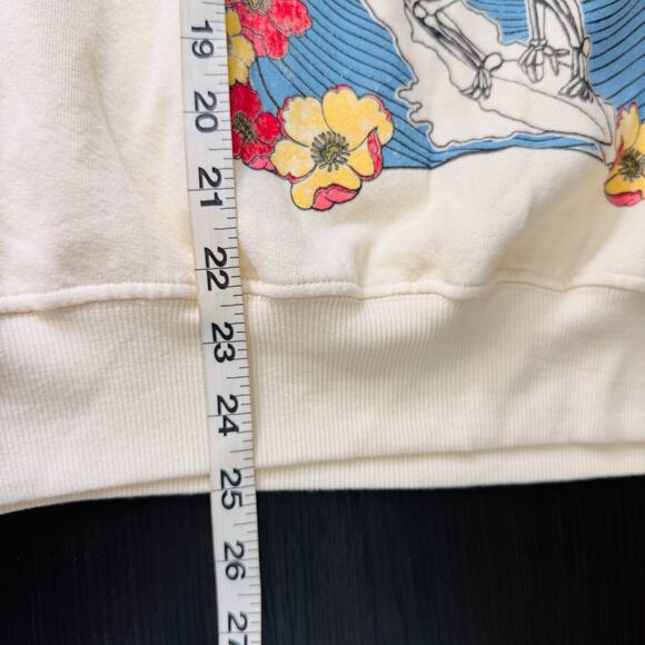 Billabong Sweatshirt Womens Small Skeleton Surfer Wave Floral Surf Retro Sweater - Picture 10 of 11